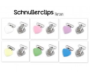 Hosenträgerclips Schnullerclips Herzen